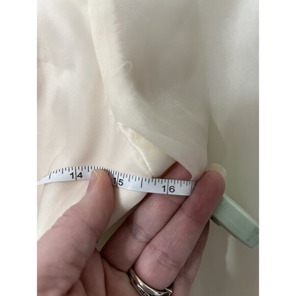 VTG 1970s Wedding Dress Empire Waist Sz Small High Neck Boho Ivory Hippie - Picture 11 of 16